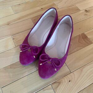 Stuart Weitzman Gabby Flat, Size 5.5, Burgundy Suede, Great Condition